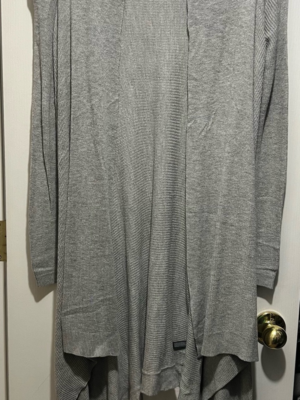 The Limited Heather Gray Ribbed Open Cardigan